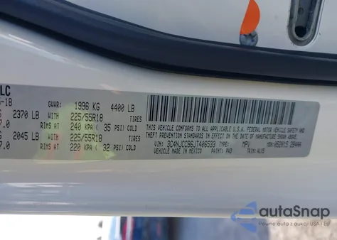 2018 Jeep Compass Limited Fwd from USA, damaged, VIN 3C4NJCCB6JT406533